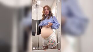 carlota boza -  young babe shows off her fake belly on camera