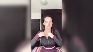 maria fernanda ramos -  little girl with pigtails in her clothes tease in front of the camera