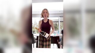 katherine ryan -  skinny blonde in clothes shows how she's getting ready