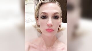 january jones - Skinny milf girl takes a bath on camera