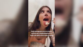 giulia premi -  Young babe eats on camera