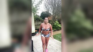 saira khan - milf in a swimsuit poses for the camera and chats sweetly