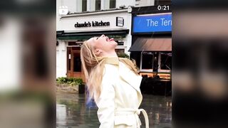 amanda holden 1 - young babe sweetly chats and enjoys walk in the rain