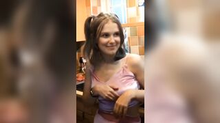 millie bobby brown 1 - Young babe with small tits poses in front of a cassera