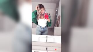 olivia tierney - Busty babe in clothes films herself in the mirror