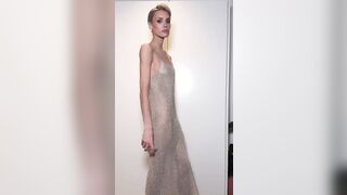 wallis day - Skinny milfochka in a beautiful dress teasing in front of the camera