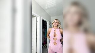 maddie hope - Charming blonde in a dress dances in front of the camera