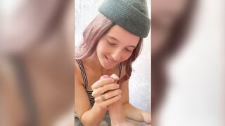 alena barhalenko 2 - Clothed student sucks her boyfriend's cock down her throat.