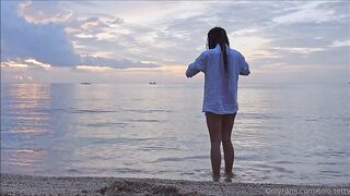 solo tetty  - baby shows her swimming at the beach on her holiday.