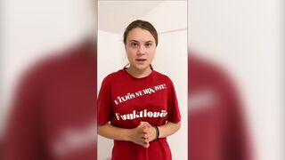 greta thunberg - young babe sweetly chatting and teasing in front of the camera