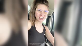 makayla bennett - young babe in a car being teased in front of the camera