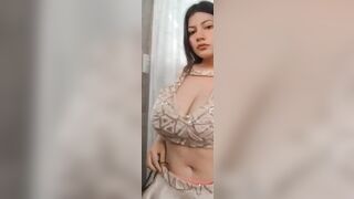 pao bg01 -  Lush babe in lingerie sweetly chatting and teasing in front of the camera