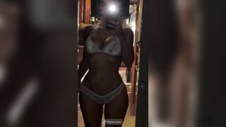 kim kardashian - Skinny babe in lingerie teases in front of the camera