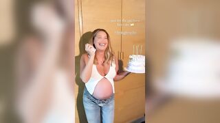 ashley tisdale - Pregnant babe on camera eating cake while enjoying herself