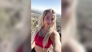 hannah white - Young babe in clothes shows a beautiful view on holiday